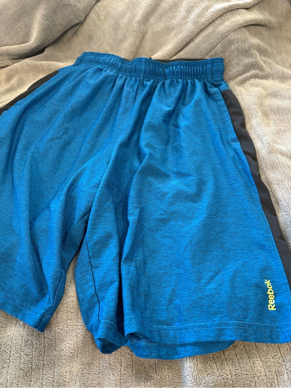 Reebok Bright Blue Athletic Shorts with Black Side Panels
